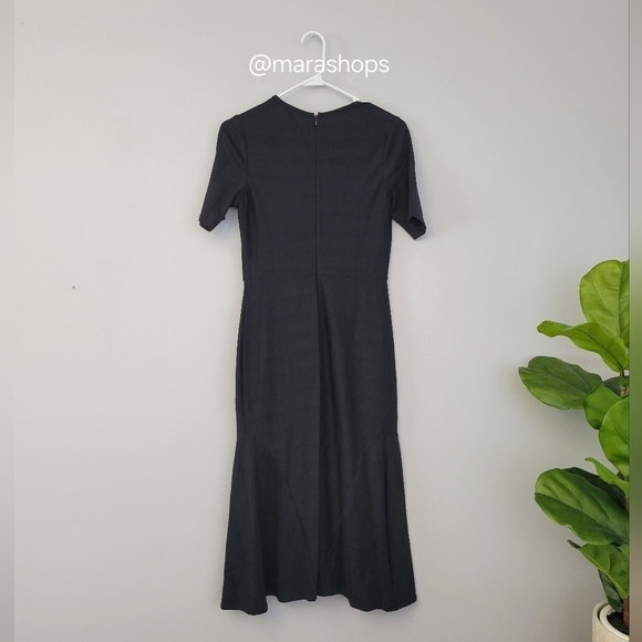 Shoshanna Belva Stretch Knit Crewneck Short-Sleeve A-Line Dress - Picture 7 of 8